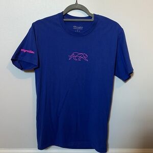 Tiger Friday Royal Blue Tee with Pink Graphic. Adult S